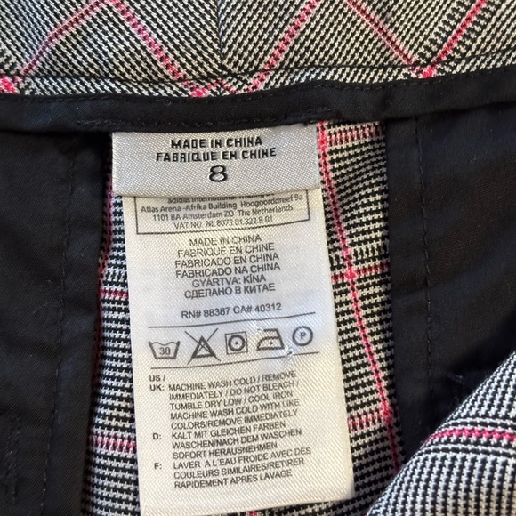 Adidas Gray Checkered Golf Shorts with Pink Lines - Picture 5 of 7